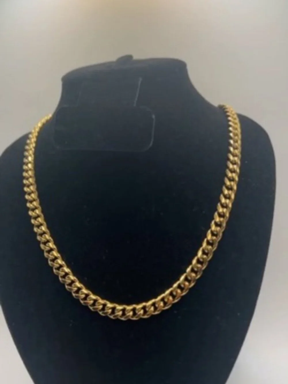 Mens Real Gold Cuban Chain Stainless Steel Plated 7mm 22 Inch Waterproof Solid